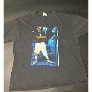 Vintage Stedman T-Shirt Men's XL (46-48) Black Cotton Graphic 2Pac Tupac Amaru